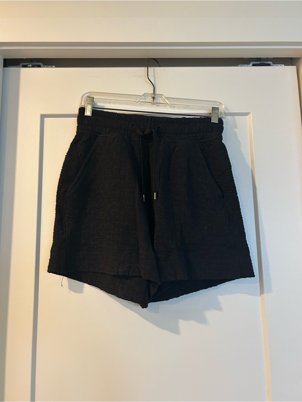 lululemon athletica Black Textured Drawstring Athletic Shorts
